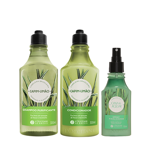 Rotina Cabeleira Capim-Limão e Spray Cana de Açúcar